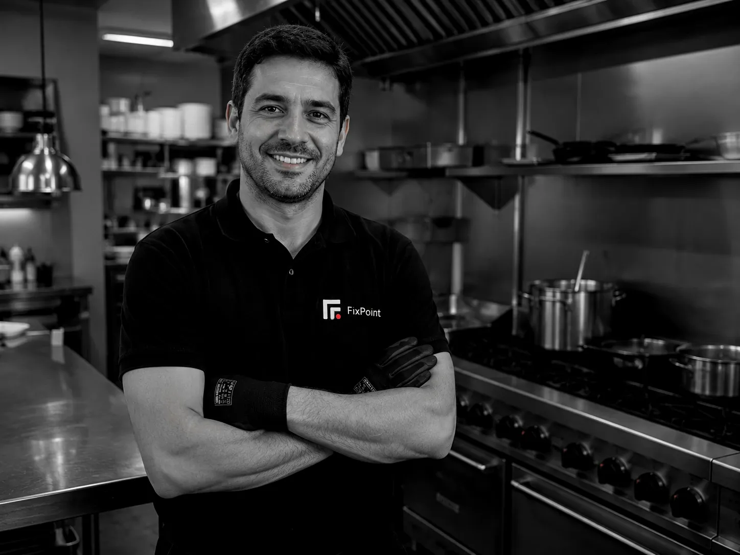 Técnico de FixPoint en una cocina profesional de Maldonado