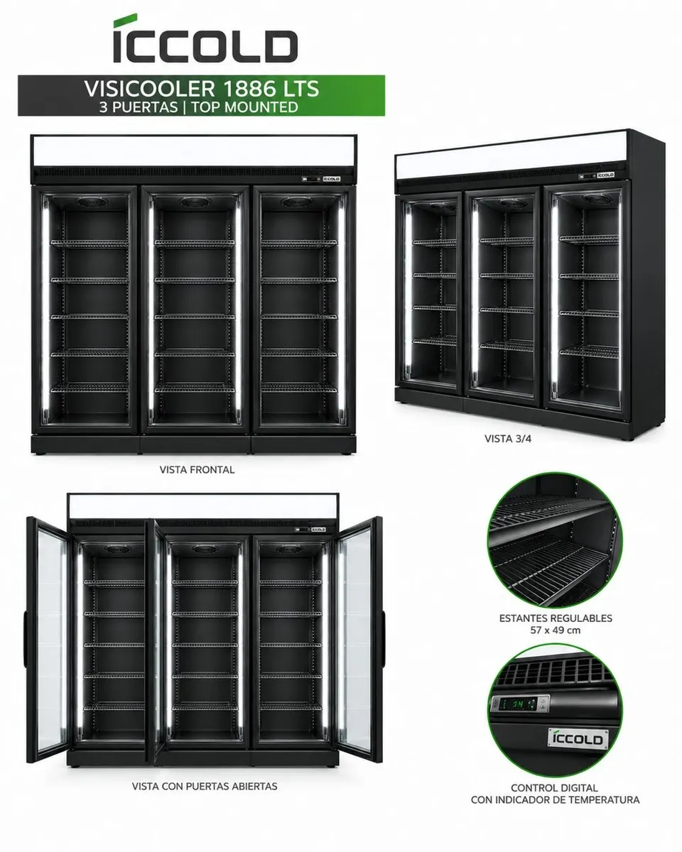 Expositor 3 puertas 1900lts — Top Mounted