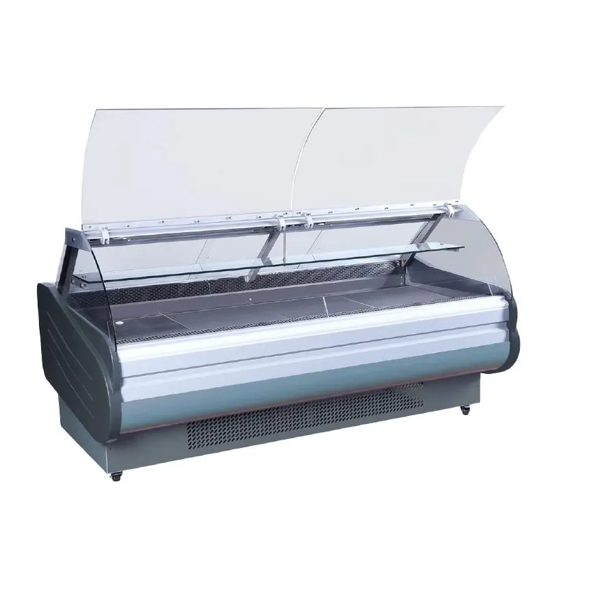 Vitrina refrigerada vidrio curvo rebatible 2.60mts — Modelo X3