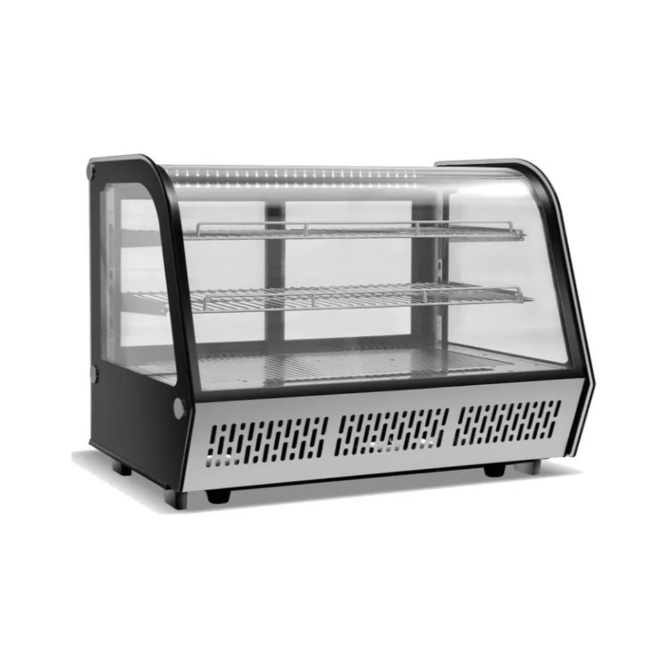 Vitrina vidrio curvo 120lts — Refrigerada sobre mostrador
